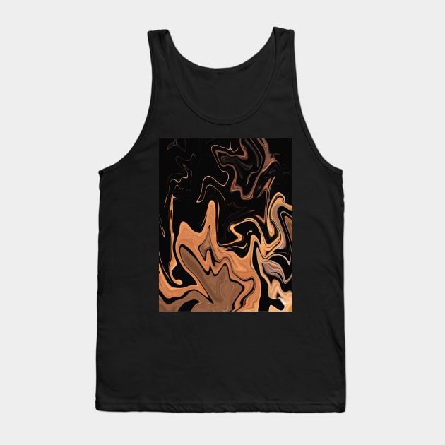 Milk Tea - Digital Liquid Paint Swirls Tank Top by GenAumonier